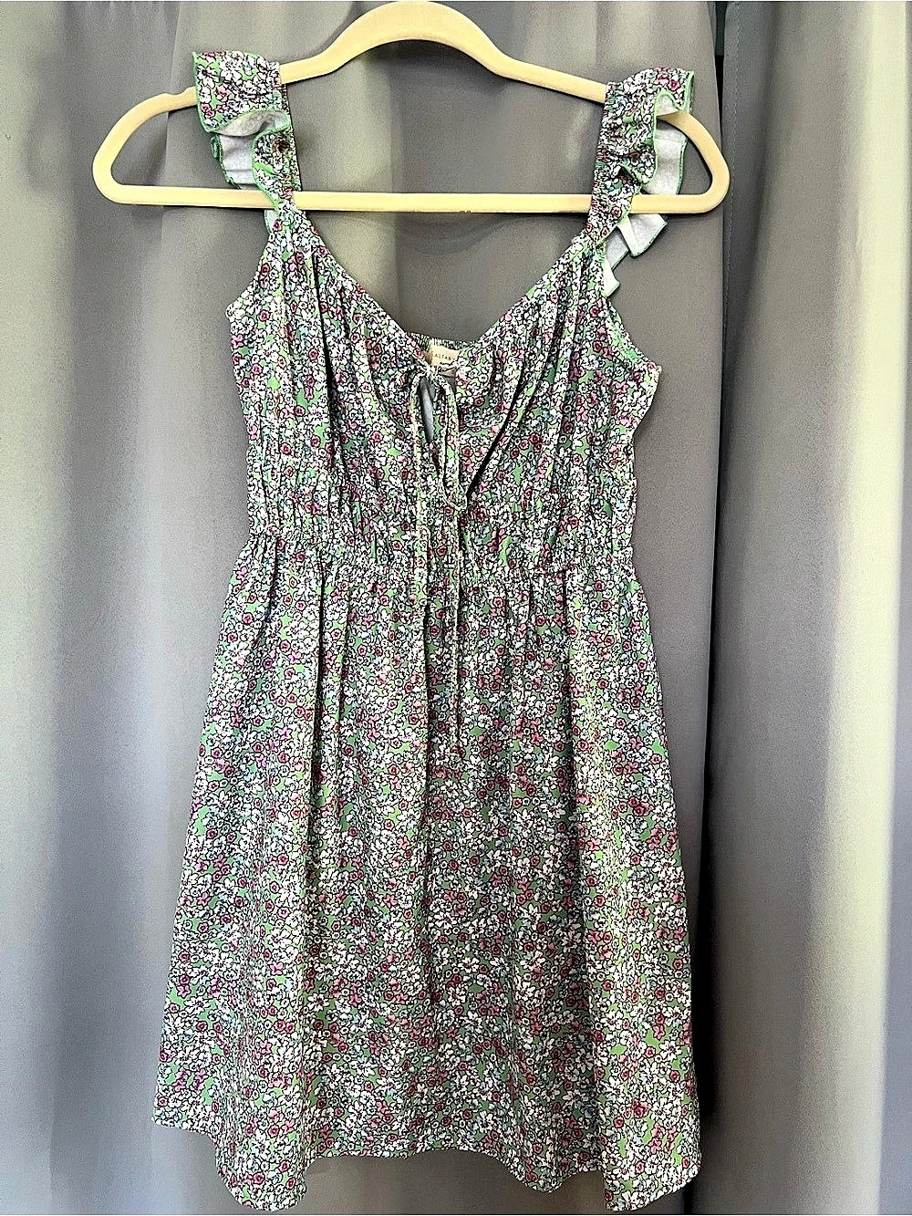 Altar'd State Floral Mini Dress Green & Pink Small Like New